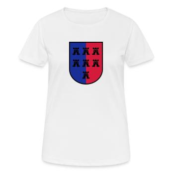 Wappen Siebenbürger Sachsen 3farbig - Siebenbürgen - Frauen T-Shirt atmungsaktiv - Weiß - Vorne - AI Model Female 172 dark (172cm)