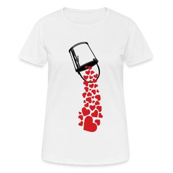 POURING LOVE Hearts Street Art - Women's Breathable T-Shirt - white - Front - AI Model Female 172 dark (172cm)