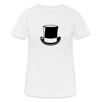 grand chapeau melon 1612 - T-shirt respirant Femme - blanc - Devant - AI Model Female 172 dark (172cm)
