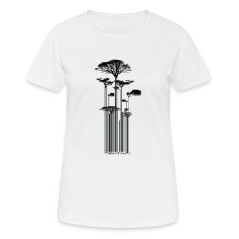 CODE BARRE - Arbre - conso - T-shirt respirant Femme - blanc - Devant - AI Model Female 172 dark (172cm)