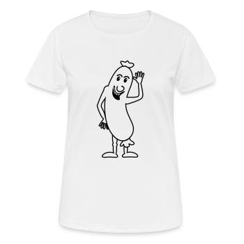 Wurst - Frauen T-Shirt atmungsaktiv - Weiß - Vorne - AI Model Female 172 dark (172cm)