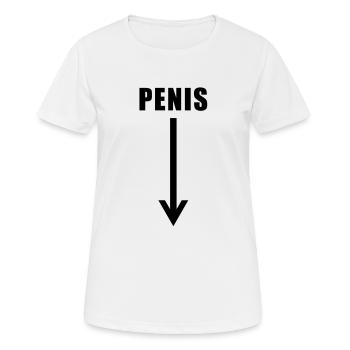 penis down there - T-shirt respirant Femme - blanc - Devant - AI Model Female 172 dark (172cm)