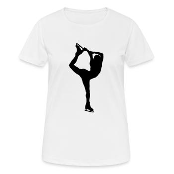 Schlittschuh laufen - Frauen T-Shirt atmungsaktiv - Weiß - Vorne - AI Model Female 172 dark (172cm)