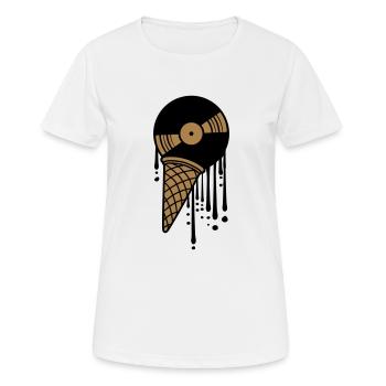 vinyl eis schmelzen tropfen graffiti kugel platte - Frauen T-Shirt atmungsaktiv - Weiß - Vorne - AI Model Female 172 dark (172cm)