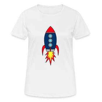 Rocketman * Raketenstart - Frauen T-Shirt atmungsaktiv - Weiß - Vorne - AI Model Female 172 dark (172cm)