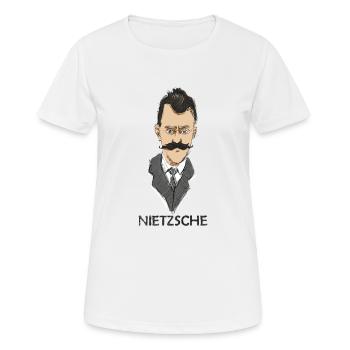 Friedrich Nietzsche - T-shirt respirant Femme - blanc - Devant - AI Model Female 172 dark (172cm)