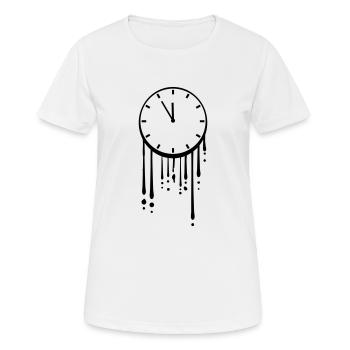 Gouttes d’horloge en fusion - T-shirt respirant Femme - blanc - Devant - AI Model Female 172 dark (172cm)