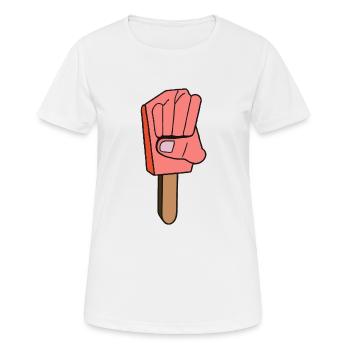 Symbole du poing comme sucettes glacées - T-shirt respirant Femme - blanc - Devant - AI Model Female 172 dark (172cm)