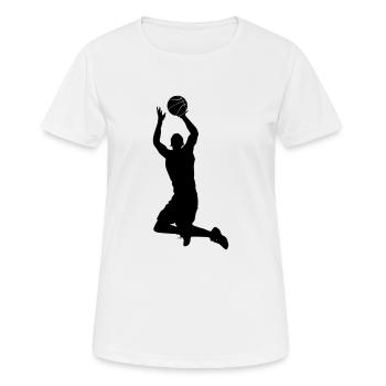 basketball - Women's Breathable T-Shirt - white - Front - AI Model Female 172 dark (172cm)