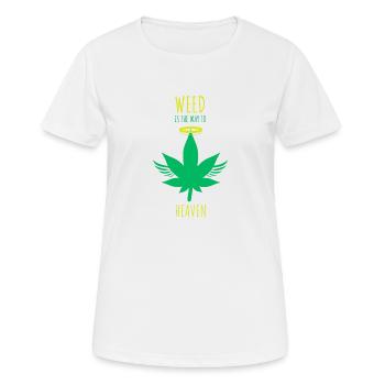 Weed is the way to heaven - Women's Breathable T-Shirt - white - Front - AI Model Female 172 dark (172cm)