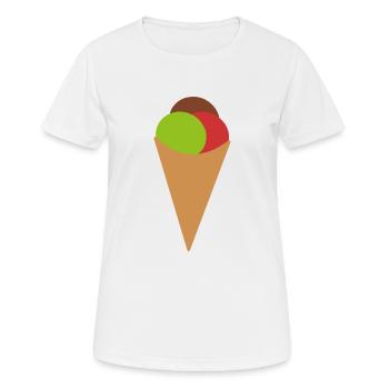 Eis - Frauen T-Shirt atmungsaktiv - Weiß - Vorne - AI Model Female 172 dark (172cm)