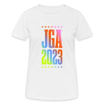 Jga 2023 Junggesellenabschied - Frauen T-Shirt atmungsaktiv - Weiß - Vorne - AI Model Female 172 dark (172cm)