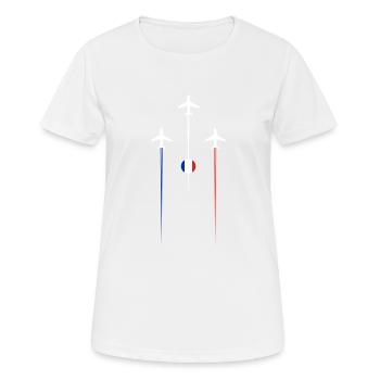 France Airlines - Frauen T-Shirt atmungsaktiv - Weiß - Vorne - AI Model Female 172 dark (172cm)