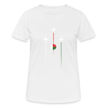 Madagaskar Fluggesellschaften - Frauen T-Shirt atmungsaktiv - Weiß - Vorne - AI Model Female 172 dark (172cm)