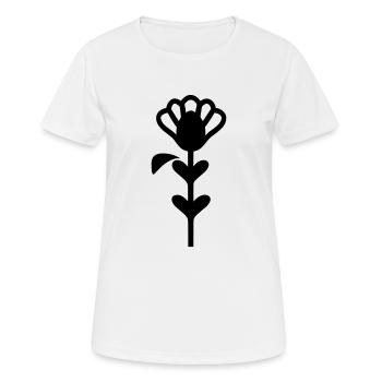Fleur avec tige - T-shirt respirant Femme - blanc - Devant - AI Model Female 172 dark (172cm)