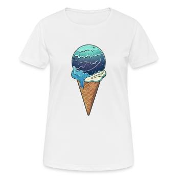 Eis-Planet Uranus - Frauen T-Shirt atmungsaktiv - Weiß - Vorne - AI Model Female 172 dark (172cm)