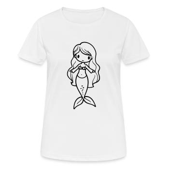 Meerjungfrau - Frauen T-Shirt atmungsaktiv - Weiß - Vorne - AI Model Female 172 dark (172cm)