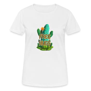 Câlins gratuits - Câlins pour Umme - Cactus - T-shirt respirant Femme - blanc - Devant - AI Model Female 172 dark (172cm)