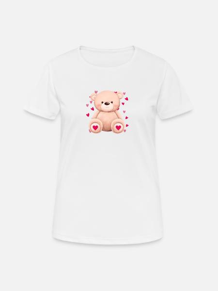 Herziger Kuschelbär - Frauen T-Shirt atmungsaktiv - Weiß
