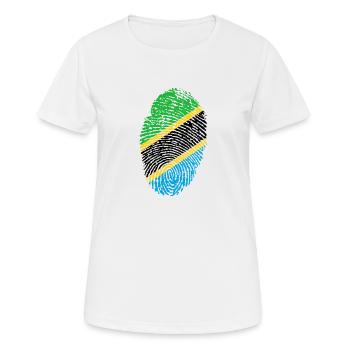 Empreintes digitales - Tanzanie - T-shirt respirant Femme - blanc - Devant - AI Model Female 172 dark (172cm)