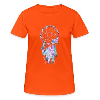 Traumfänger - Frauen T-Shirt atmungsaktiv - Neonorange - Vorne - AI Model Female 172 dark (172cm)