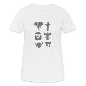 Afrika Wildnis Tiere - Frauen T-Shirt atmungsaktiv - Weiß - Vorne - AI Model Female 172 dark (172cm)