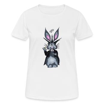 Herbert le lièvre comme chef d'orchestre - T-shirt respirant Femme - blanc - Devant - AI Model Female 172 dark (172cm)