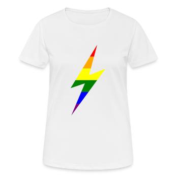Rainbow Lightning Bolt - Women's Breathable T-Shirt - white - Front - AI Model Female 172 dark (172cm)