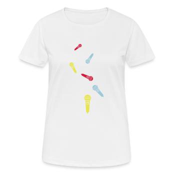 Microphone icon - Women's Breathable T-Shirt - white - Front - AI Model Female 172 dark (172cm)