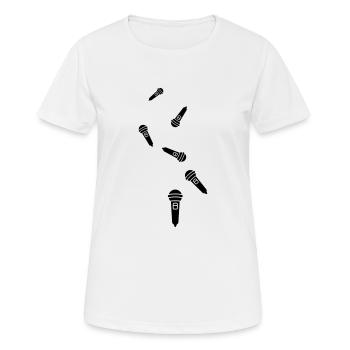 Icône du microphone - T-shirt respirant Femme - blanc - Devant - AI Model Female 172 dark (172cm)