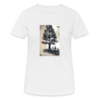 Baum am See - Frauen T-Shirt atmungsaktiv - Weiß - Vorne - AI Model Female 172 dark (172cm)