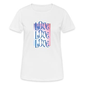 LOVE LOVE LOVE - coloré - T-shirt respirant Femme - blanc - Devant - AI Model Female 172 dark (172cm)