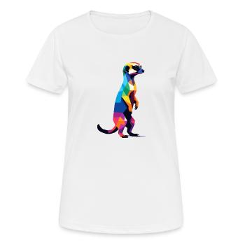 Erdmännchen in großen Pixeln Cool, Savannah Bunt - Frauen T-Shirt atmungsaktiv - Weiß - Vorne - AI Model Female 172 dark (172cm)