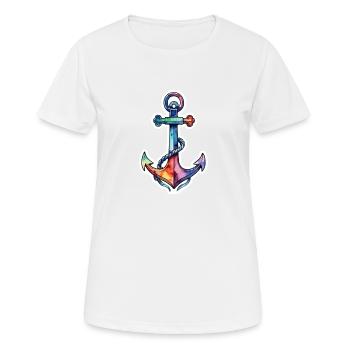 Ancre aquarelle aquarelle - T-shirt respirant Femme - blanc - Devant - AI Model Female 172 dark (172cm)