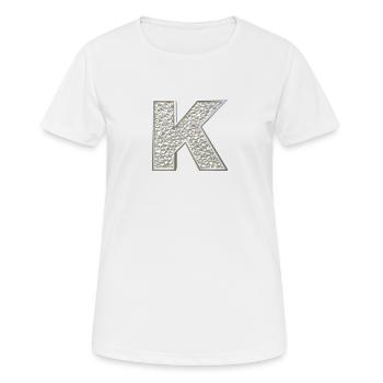 K, letter, letter K, initial, initial K, monogram, - Women's Breathable T-Shirt - white - Front - AI Model Female 172 dark (172cm)