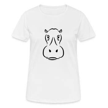 Nilpferd - Frauen T-Shirt atmungsaktiv - Weiß - Vorne - AI Model Female 172 dark (172cm)