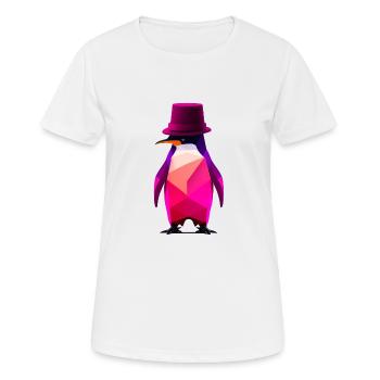 penguin with a hat Ur-Tshirt - Frauen T-Shirt atmungsaktiv - Weiß - Vorne - AI Model Female 172 dark (172cm)
