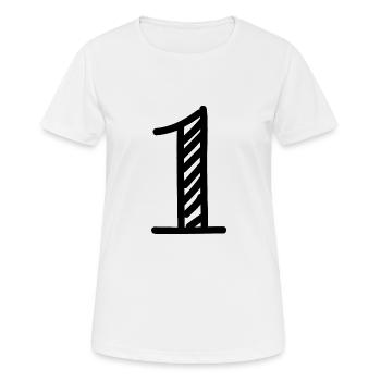1. 1 AN. 1er ANNIVERSAIRE. ANNIVERSAIRE 1 AN. - T-shirt respirant Femme - blanc - Devant - AI Model Female 172 dark (172cm)