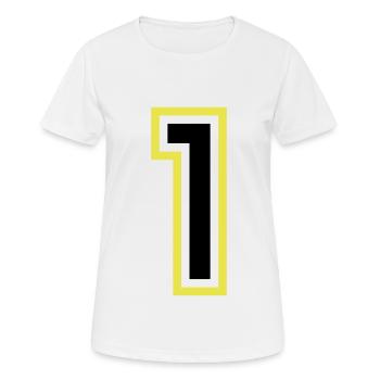 1 Nombre Collège - T-shirt respirant Femme - blanc - Devant - AI Model Female 172 dark (172cm)