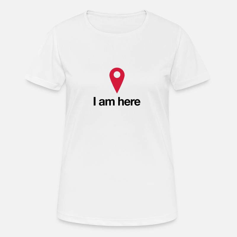 Geolocation - I am Here - Women's Breathable T-Shirt - white