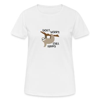 Chill happy - T-shirt respirant Femme - blanc - Devant - AI Model Female 172 dark (172cm)