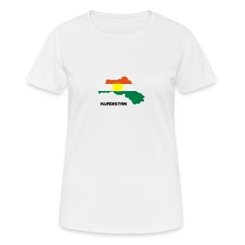 Kurdistan Landkarte - Frauen T-Shirt atmungsaktiv - Weiß - Vorne - AI Model Female 172 dark (172cm)
