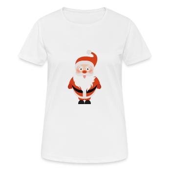 Santa sticking tongue out - Women's Breathable T-Shirt - white - Front - AI Model Female 172 dark (172cm)