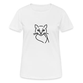 Süßes Katzenportrait in schwarz weiss - Frauen T-Shirt atmungsaktiv - Weiß - Vorne - AI Model Female 172 dark (172cm)