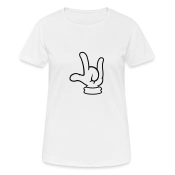 Cette main de bande dessinée de roches (1c) - T-shirt respirant Femme - blanc - Devant - AI Model Female 172 dark (172cm)