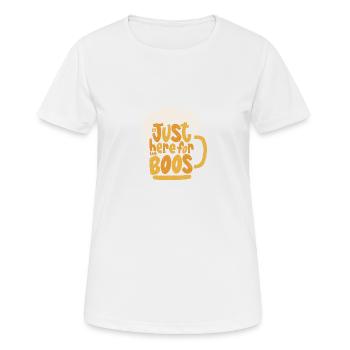 Ich bin nur für die Buhen hier Halloween-Outfits - Frauen T-Shirt atmungsaktiv - Weiß - Vorne - AI Model Female 172 dark (172cm)