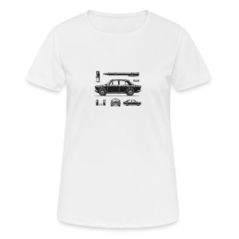 Schwarzer Oldtimer - Frauen T-Shirt atmungsaktiv - Weiß - Vorne - AI Model Female 172 dark (172cm)