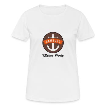 Hamburg meine Perle - Frauen T-Shirt atmungsaktiv - Weiß - Vorne - AI Model Female 172 dark (172cm)