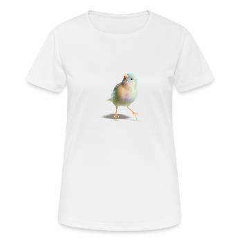 Nachdenklicher Vogel - Frauen T-Shirt atmungsaktiv - Weiß - Vorne - AI Model Female 172 dark (172cm)
