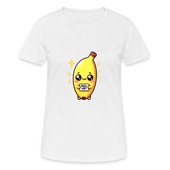 « Peel Me » - Banane - T-shirt respirant Femme - blanc - Devant - AI Model Female 172 dark (172cm)